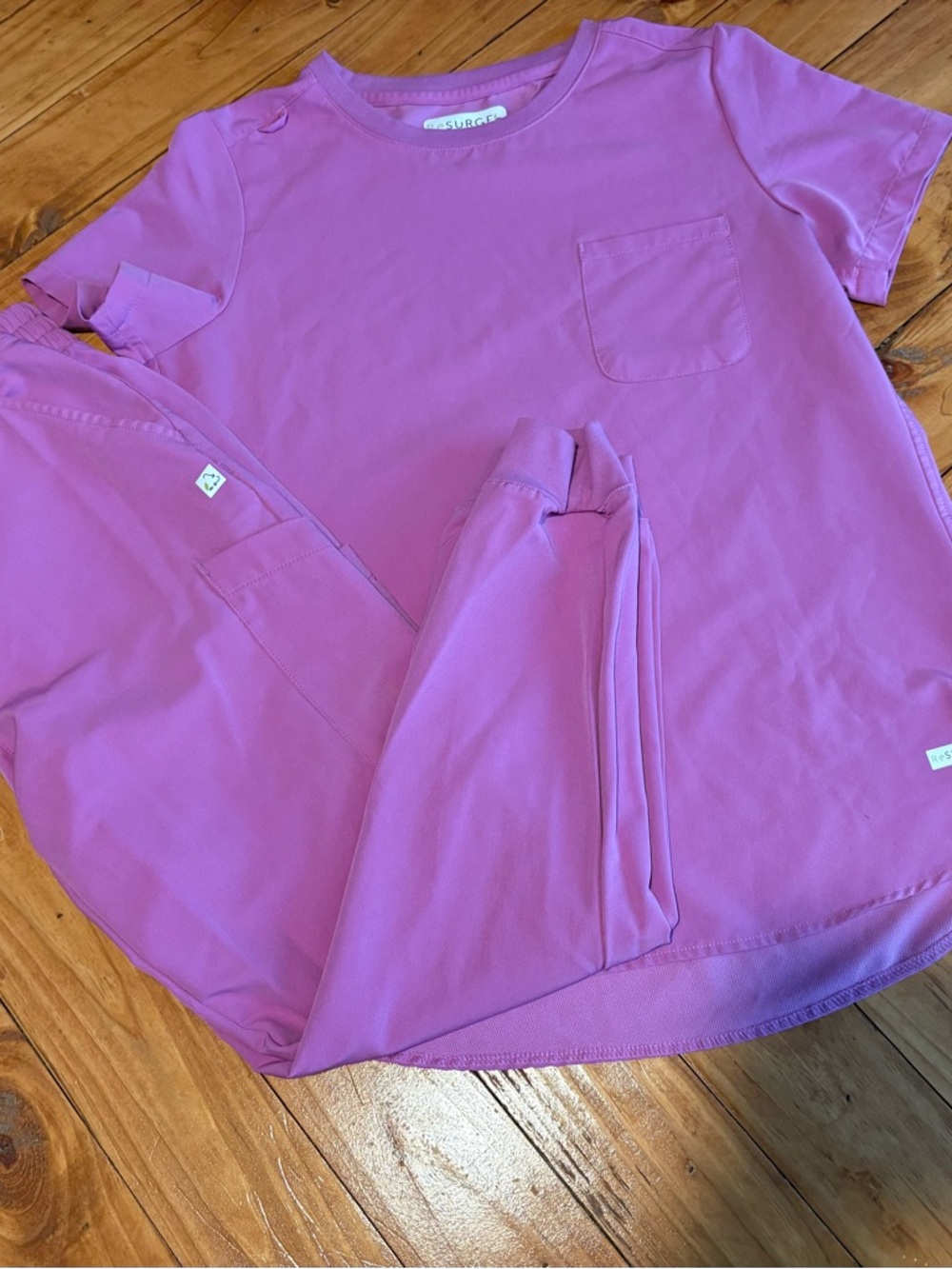 Resurge Scrubs Set Bright Purple Size Small Jogger Pants Crew Neck Top